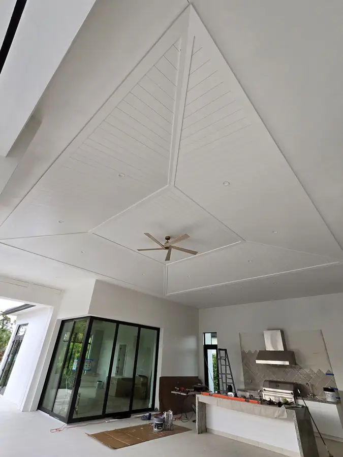 Wood ceiling, great room