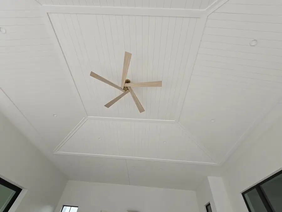 Tray wood ceiling