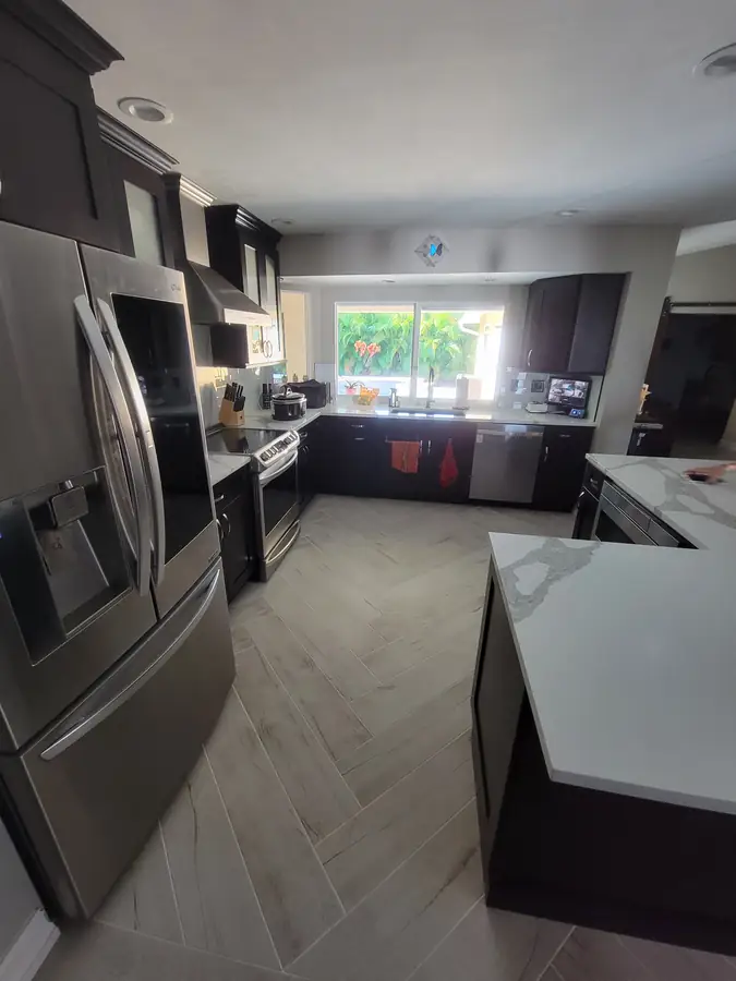 Herringbone kitchen floor