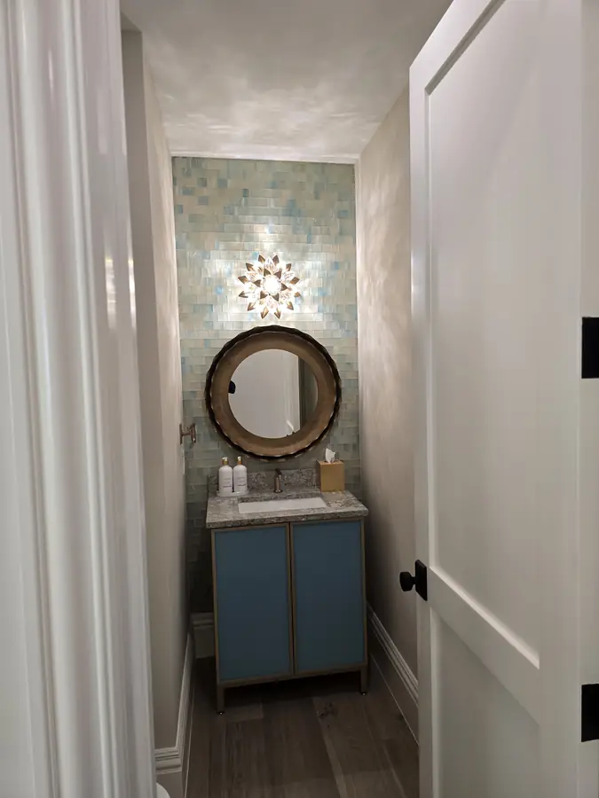 Powder room accent wall