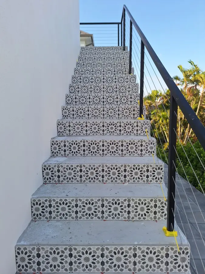 Patterned stair risers