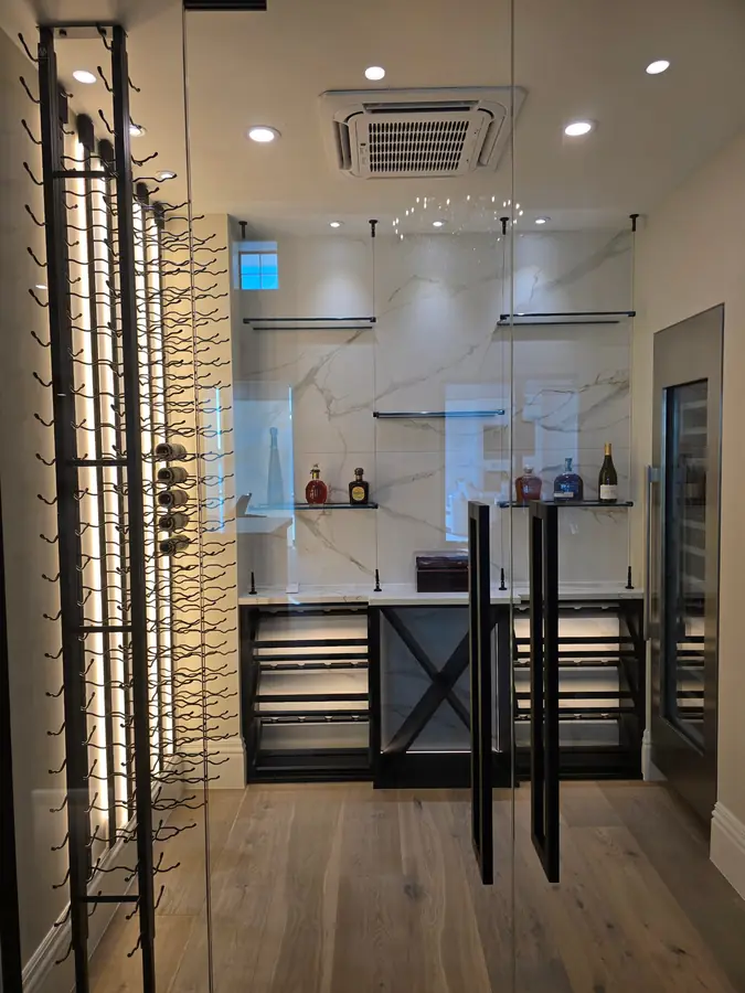 Wine room feature wall